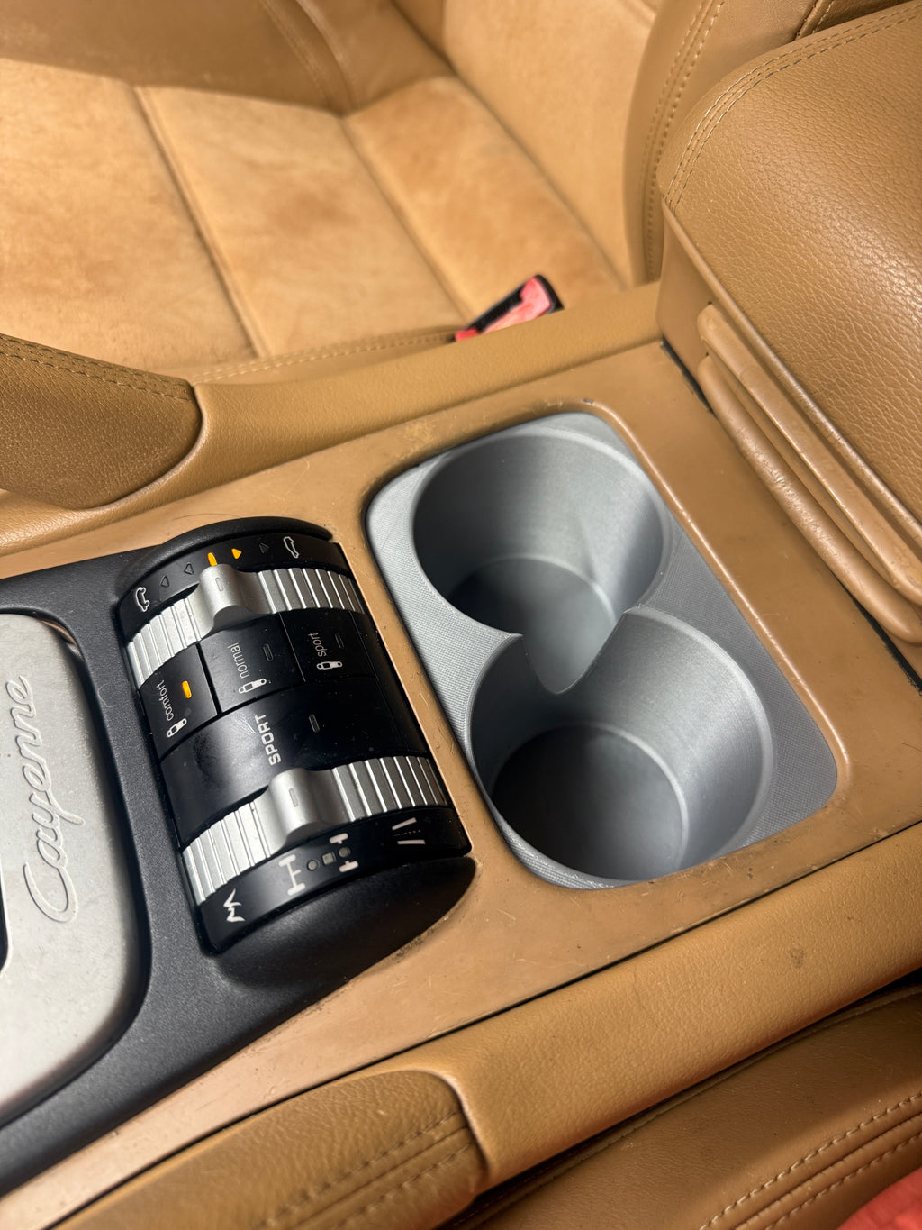 957 Porsche Cayenne Cupholder - Split Design - Original - Black